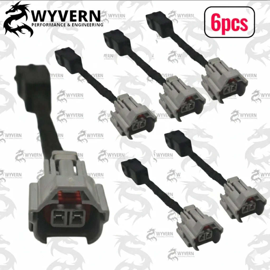 6x Denso Female to EV1 Male Fuel Injector Connector Plug Adapter wire harness
